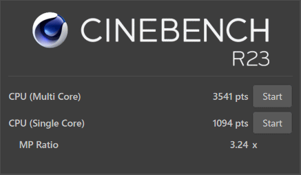 Core i5-1035G1 CINEBENCH R23