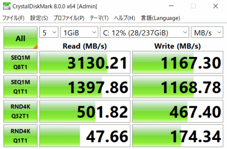 mouse B5-i5 SSD測定