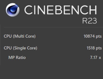 Core i5-11800H, CINEBENCH R23