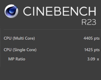 Core i5-11400H, CINEBENCH R23 raytrek G5-TA, エンターテイメントモード