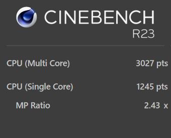 Core i7-1260P, CINEBENCH R23, DAIV 4N, 静音モード