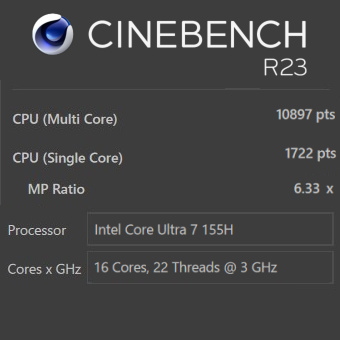 Core i7-1360P, CINEBENCH R23, dynabook XZ/HW