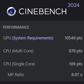 Core i7-13620H, CINEBENCH 2024, GALLERIA RL7C-R46-C5N