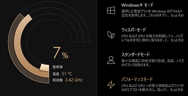 MyASUS オペレーディングモード