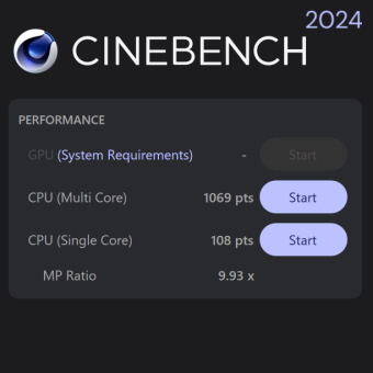 Snapdragon X Elite - X1E-78-100, CINEBENCH 2024, ASUS Vivobook S 15 S5507QA, フルスピード