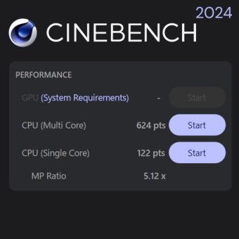 Core Ultra 258V, CINEBENCH 2024, THIRDWAVE F-14LN7LA パフォーマンス