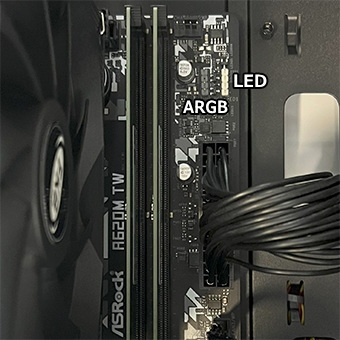 Lightning-G AV-Ti7W（Ryzen7 7700/RTX5060Ti 16GB搭載）A620M TW のLEDヘッダー