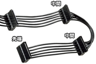SATA電源ケーブル分岐タイプ